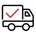 icon of truck with red checkmark